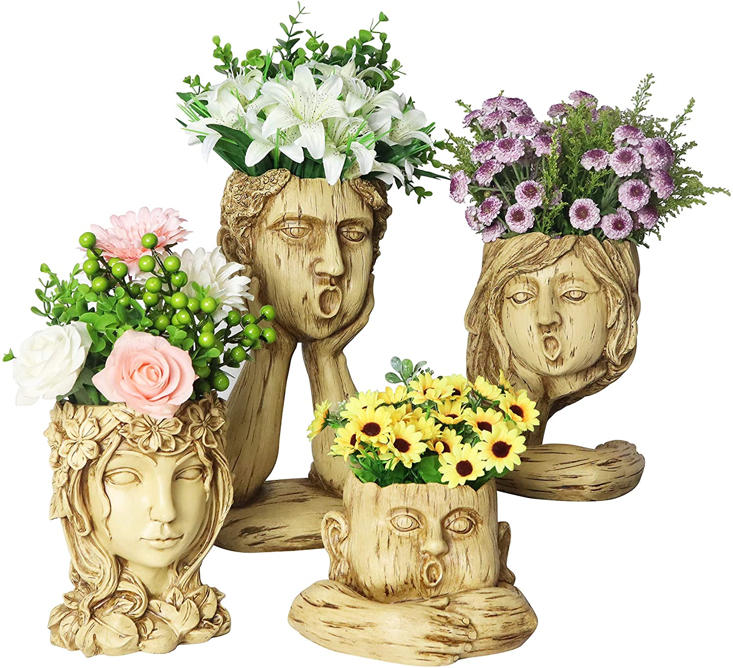Pot de fleur de visage de fée