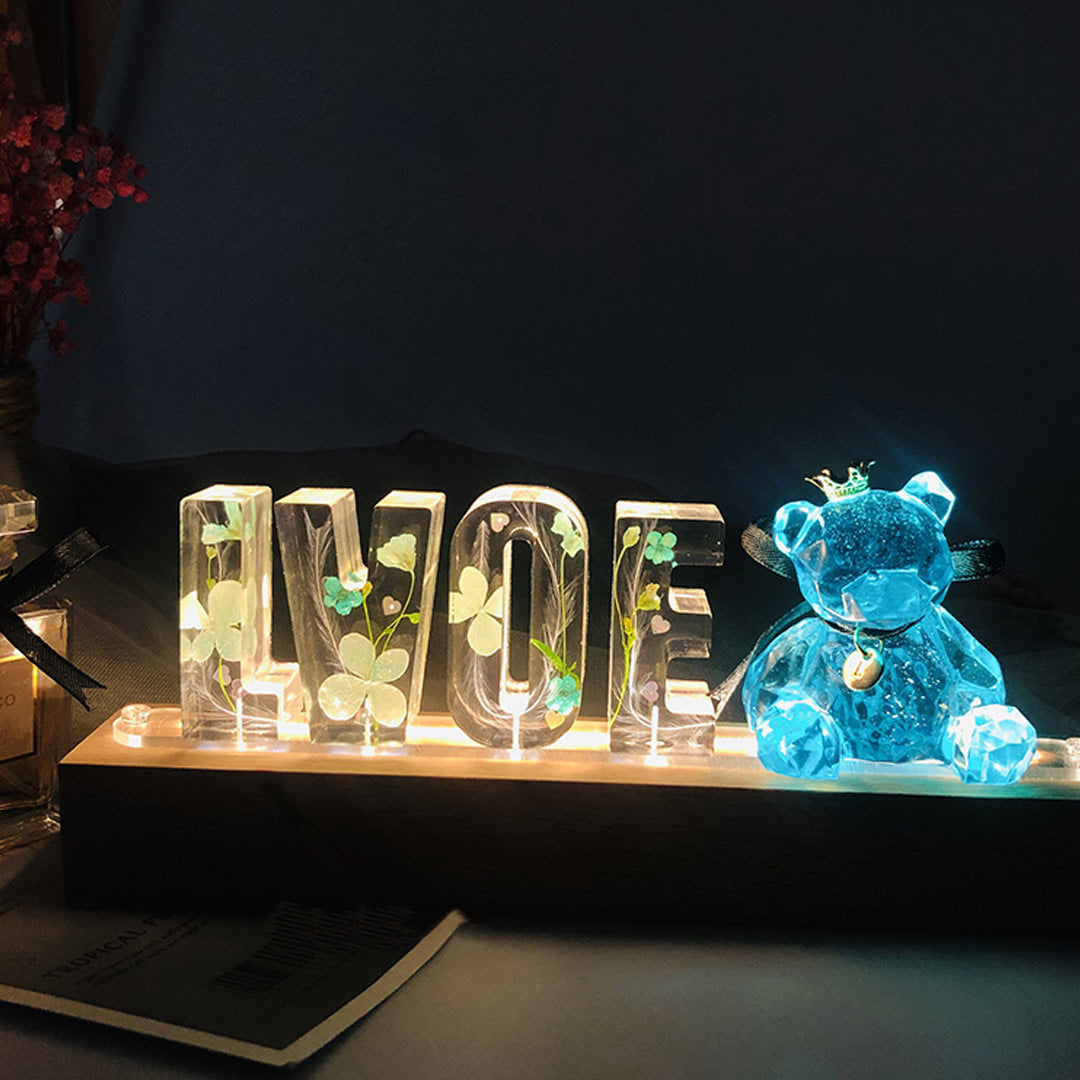 Custom Resin Letter Lamp - HANDMADE