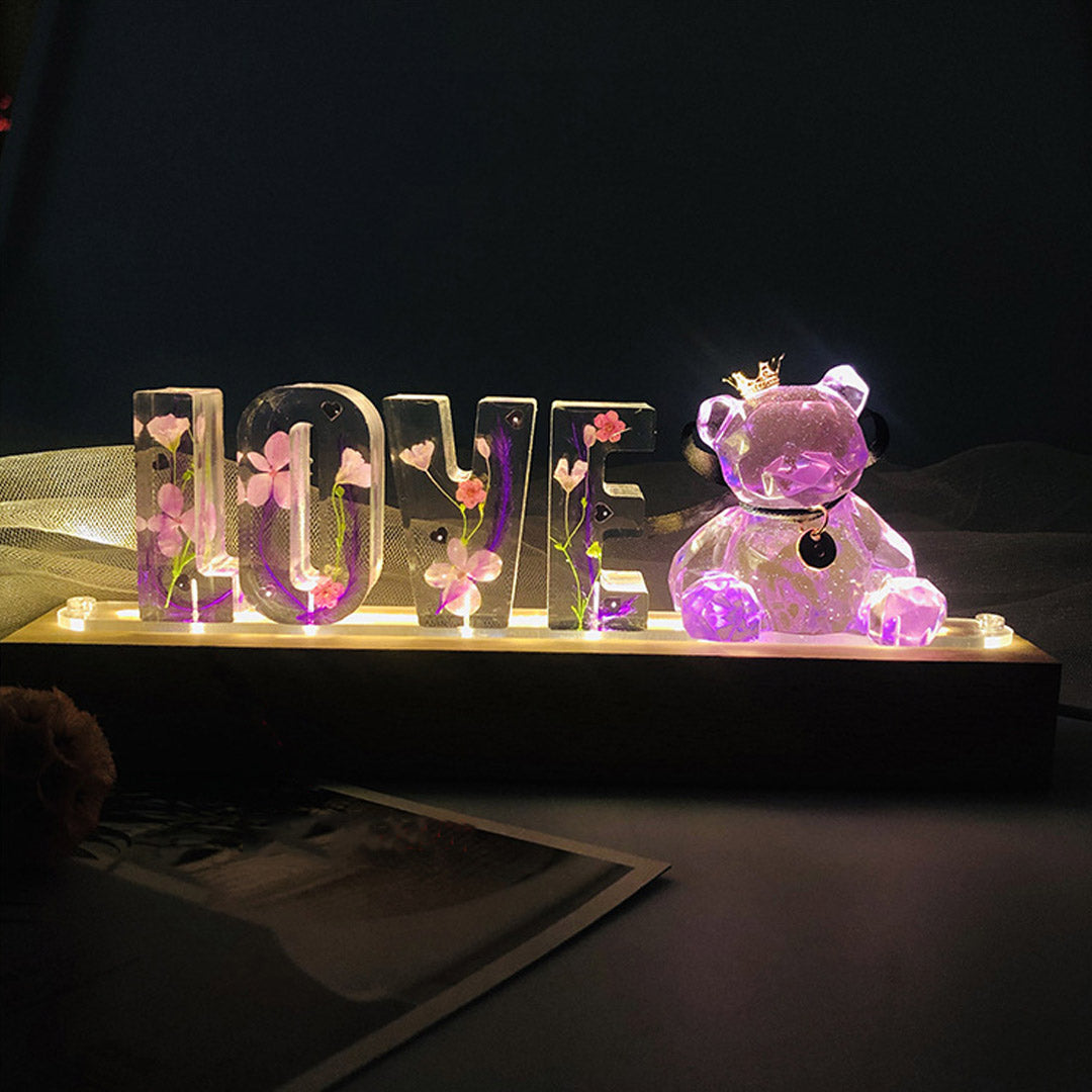 Custom Resin Letter Lamp - HANDMADE