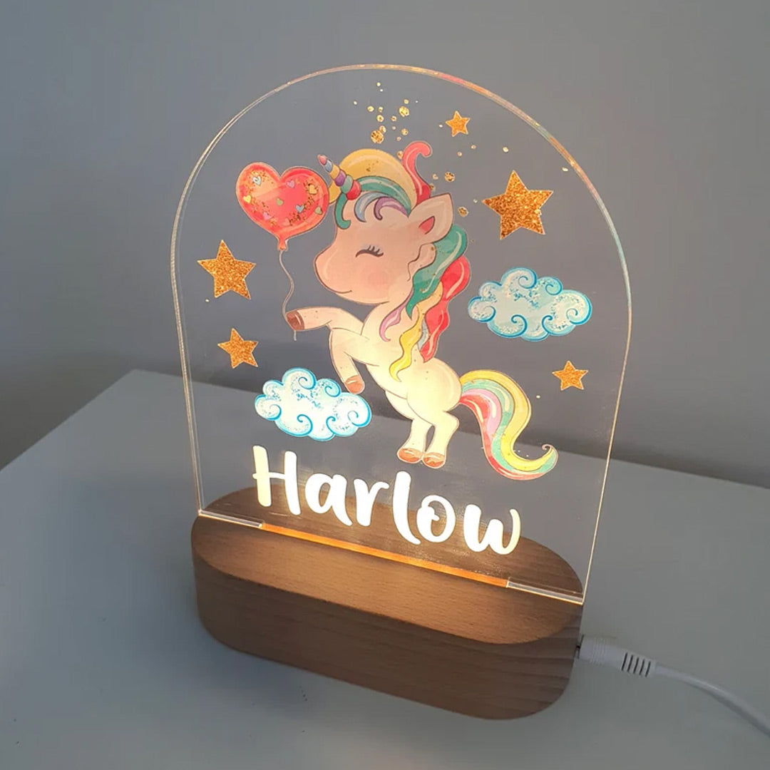 Personalized Rainbow Unicorn Night Lamp