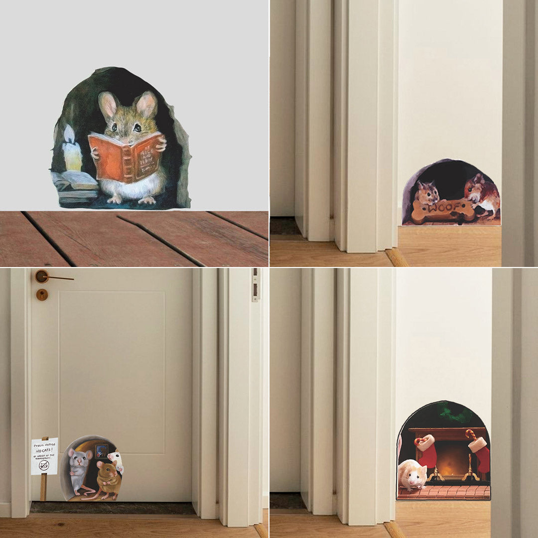 🐭🏠3D Mouse Wall Sticker