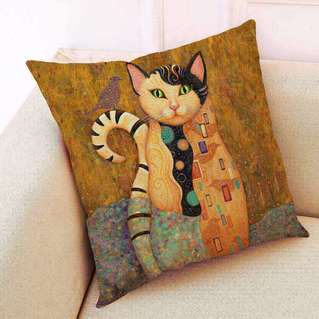 Federe d'arte dei gatti Gustav Klimt
