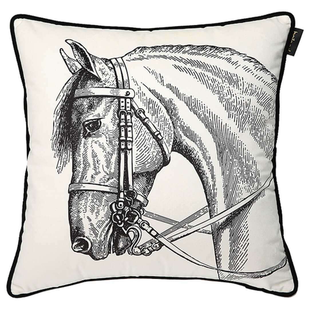 Funda de almohada con estampado de cabeza de caballo