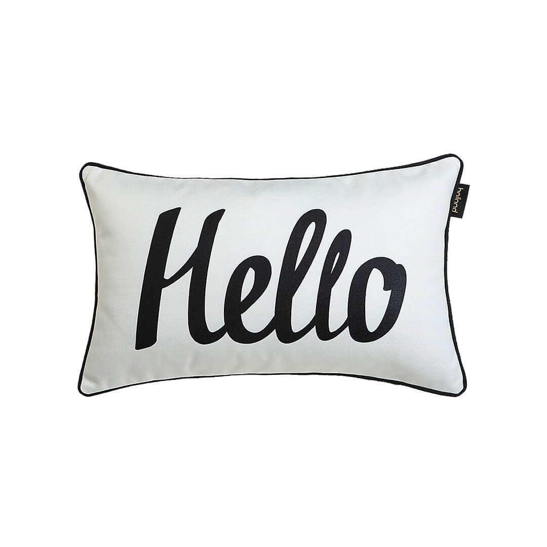 Hello Print Minimalist Pillow Cover