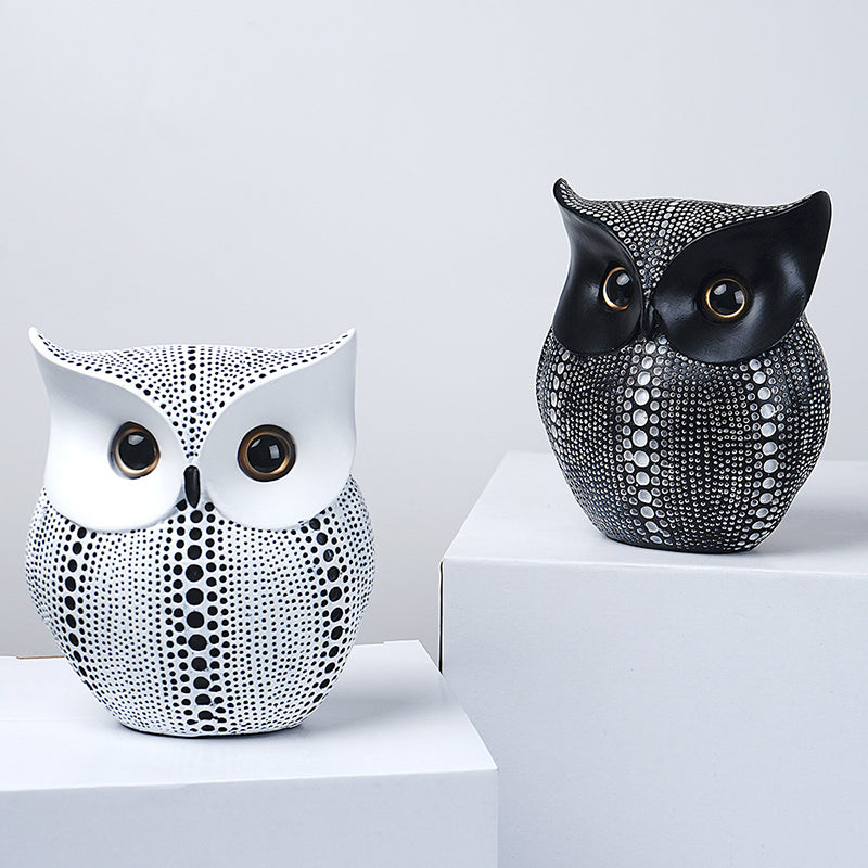 Dots Owl Resin Statuen