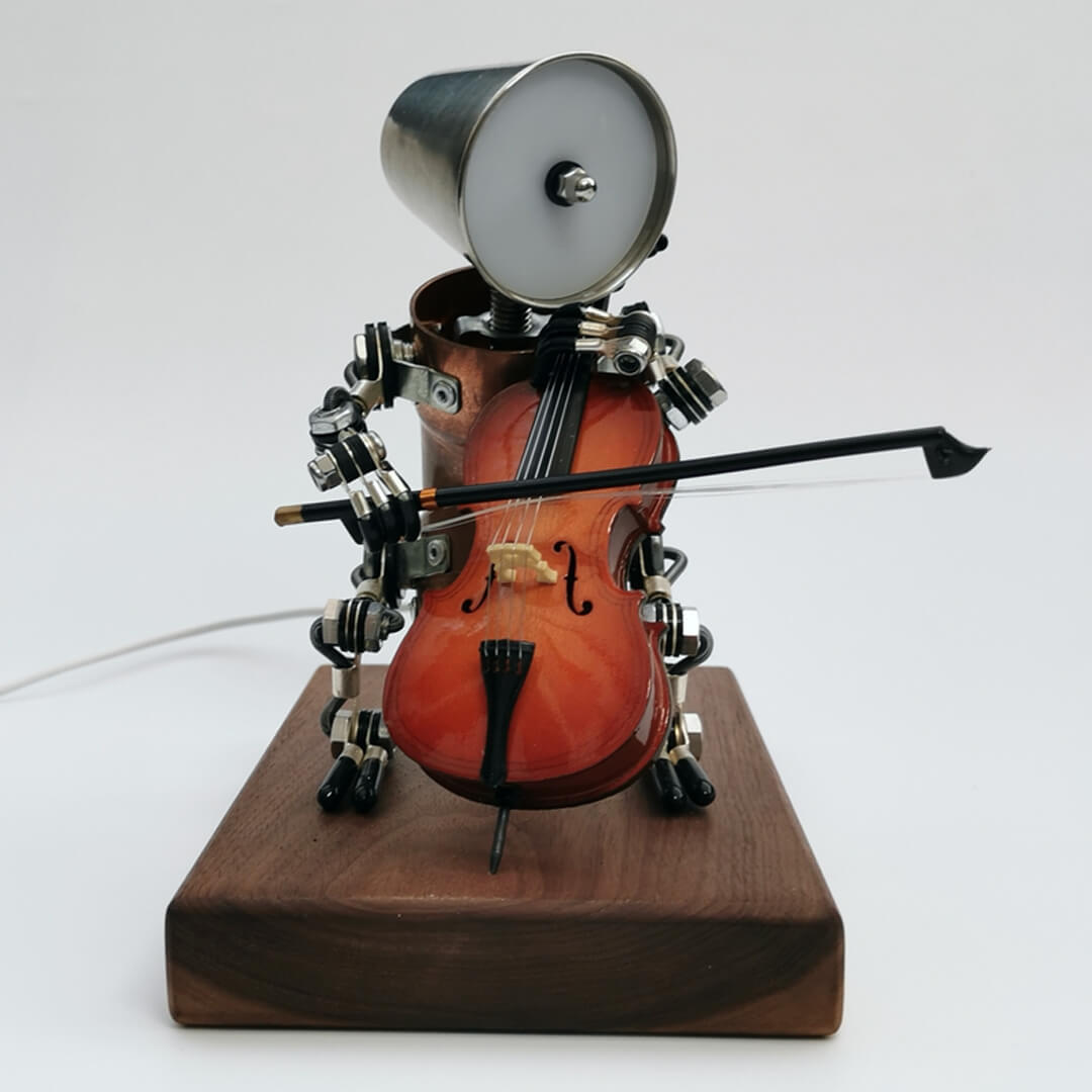 Lampada robot violoncello Steampunk