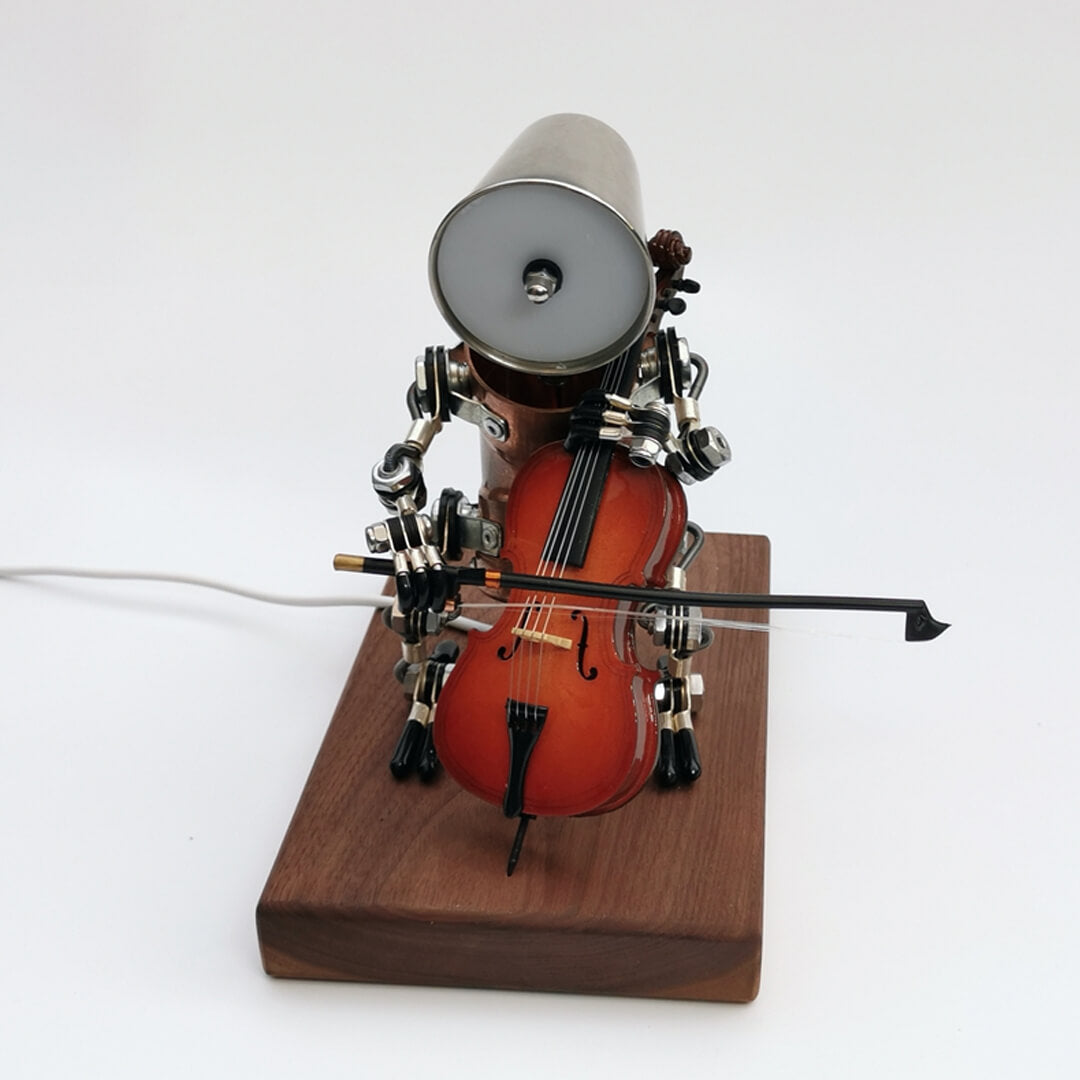 Steampunk-Cello-Roboter-Lampe