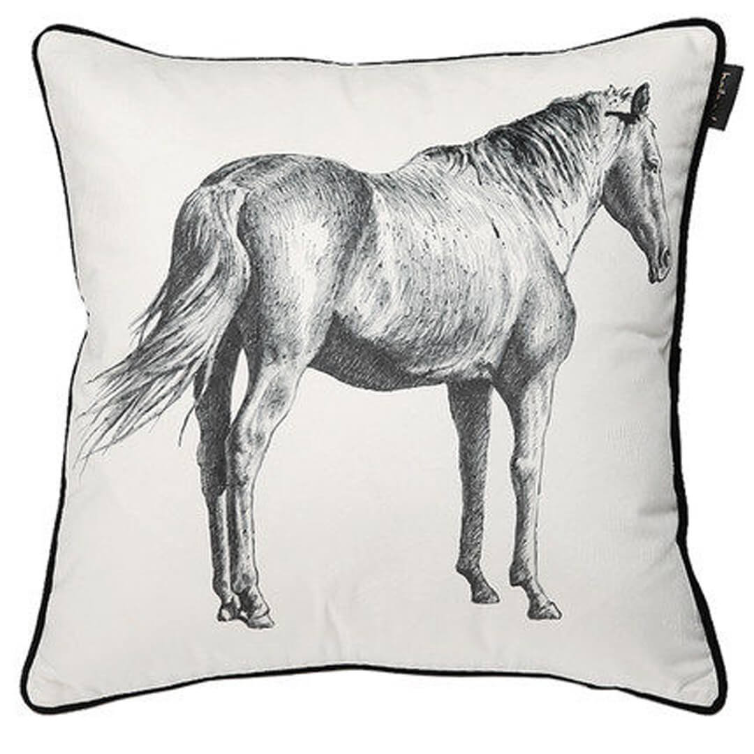 Funda de almohada con estampado de cabeza de caballo
