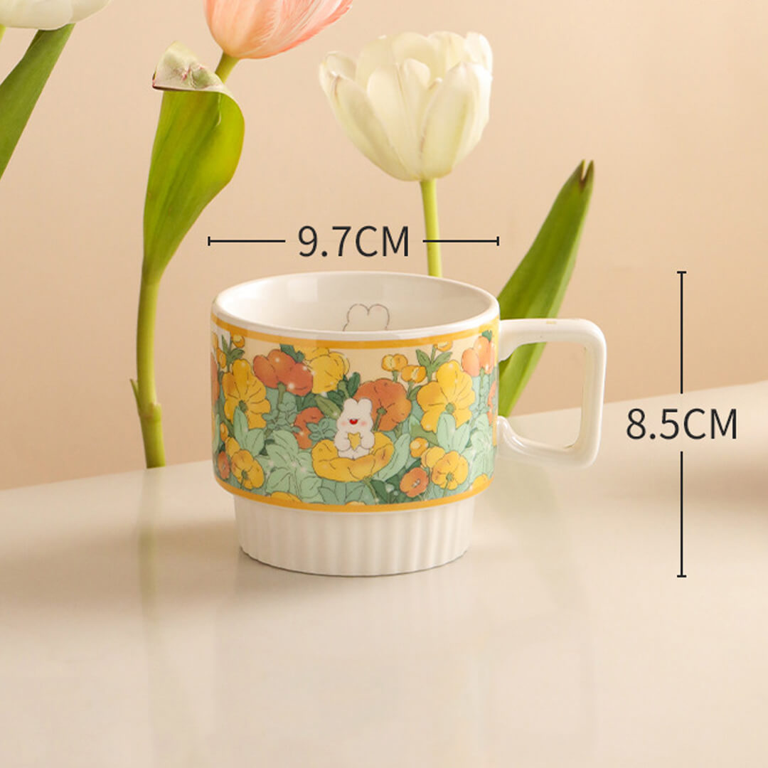 Tasse à café en céramique fleur