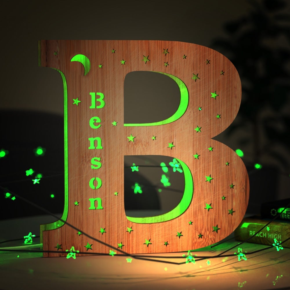 Custom Wooden Letter  Night Light