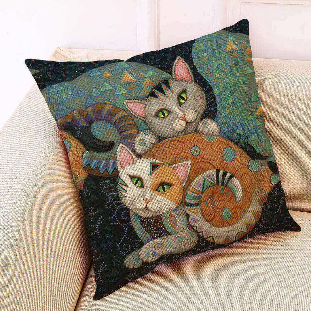 Federe d'arte dei gatti Gustav Klimt