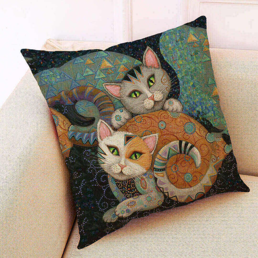 Taies d'oreiller d'art de chats de Gustav Klimt