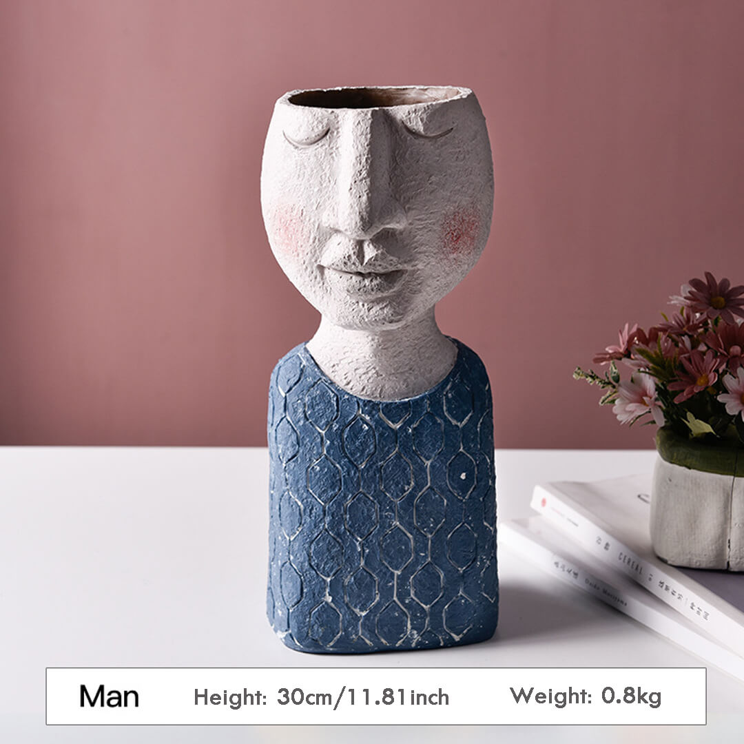 Art Famille Portrait Sculpture Fleur Vase