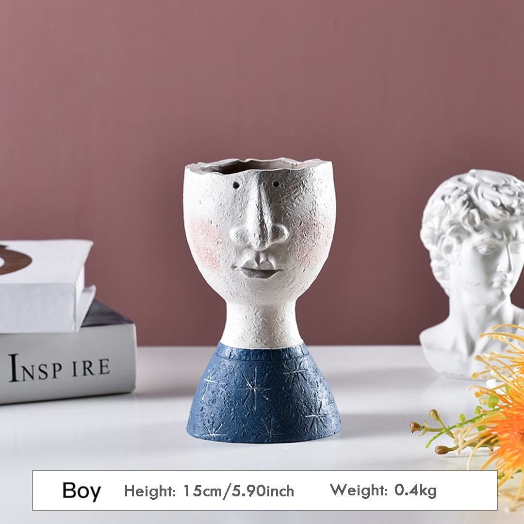 Art Famille Portrait Sculpture Fleur Vase