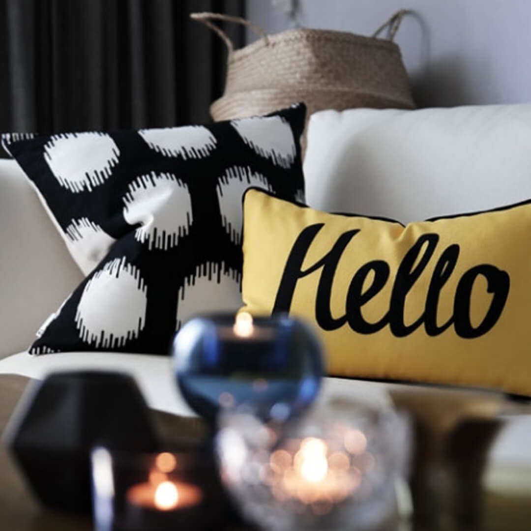 Hello Print Minimalist Pillow Cover