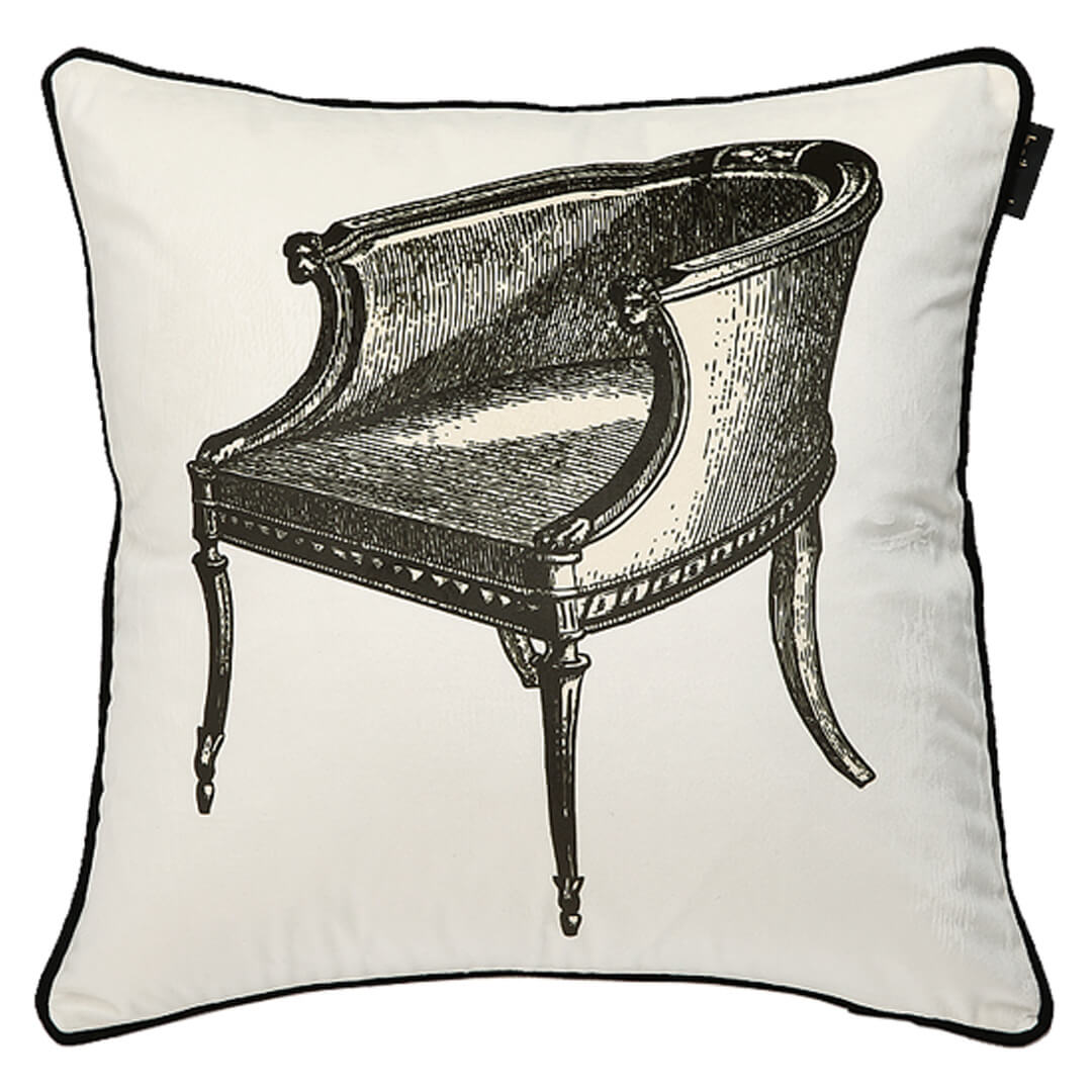 Housse de coussin à imprimé chaise vintage