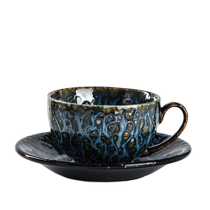 Ceramic Coffee Tea Mug and Saucer, glazed coffee cups