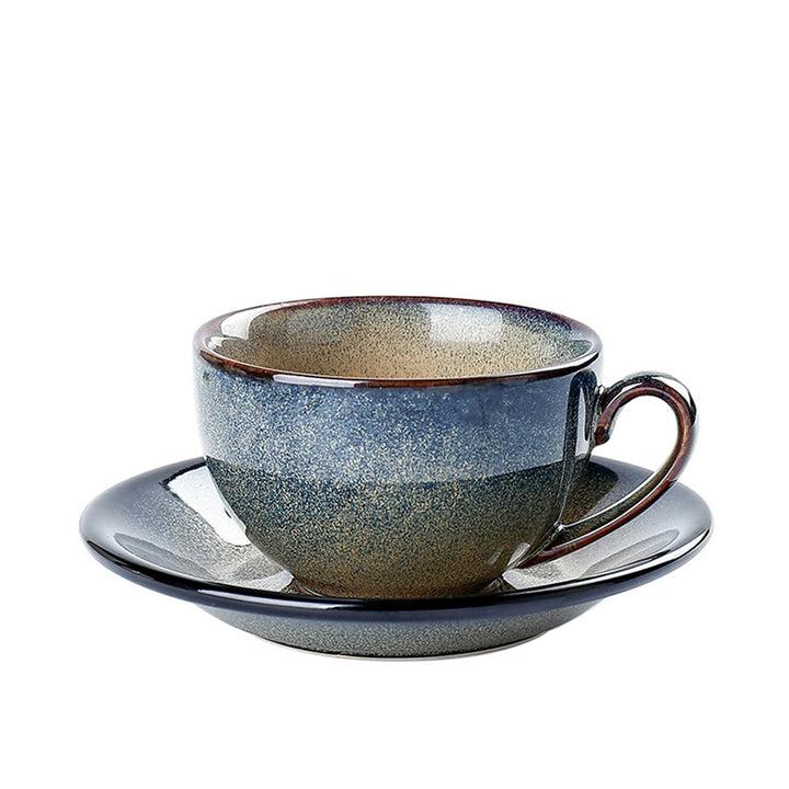 Ceramic Coffee Tea Mug and Saucer, glazed coffee cups