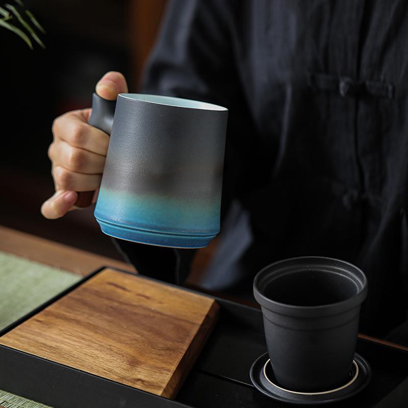 La taza de café y té degradada