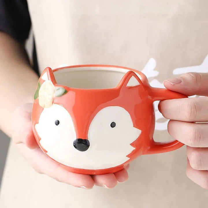 Hand-Painted Cute Animals Coffee Cup