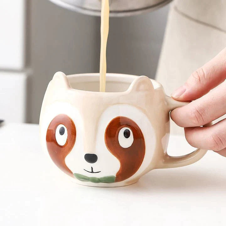 Hand-Painted Cute Animals Coffee Cup