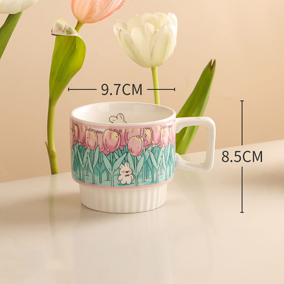 Tazza da caffè in ceramica floreale