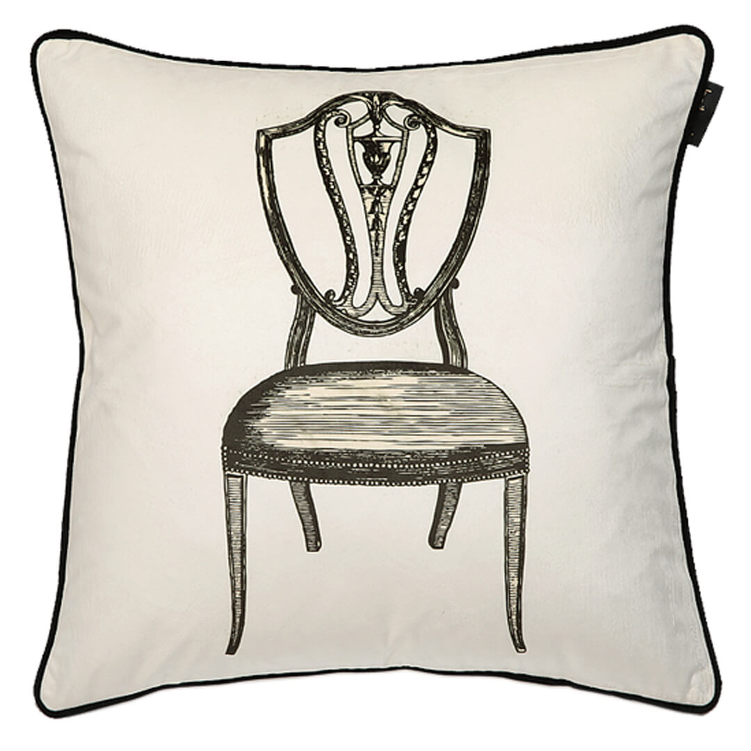 Housse de coussin à imprimé chaise vintage