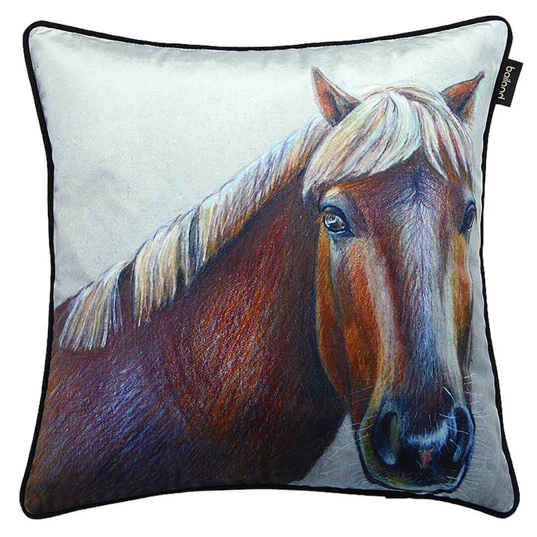 Funda de almohada con estampado de cabeza de caballo