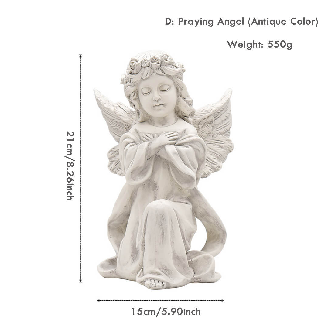 Decoración de ángel rezando piadoso vintage