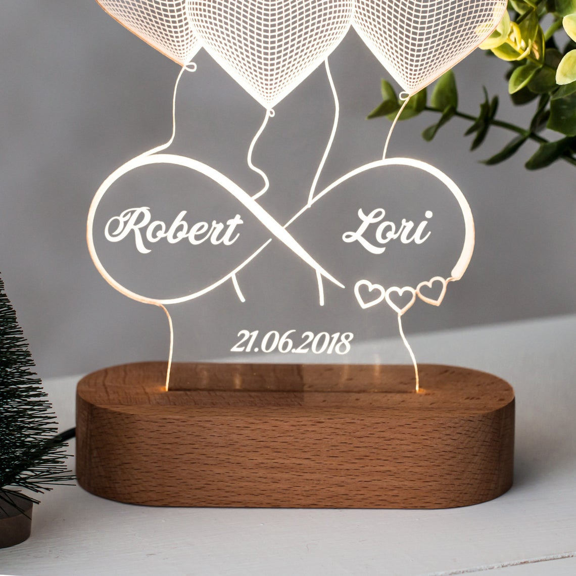 Lámpara de ilusión 3D personalizada