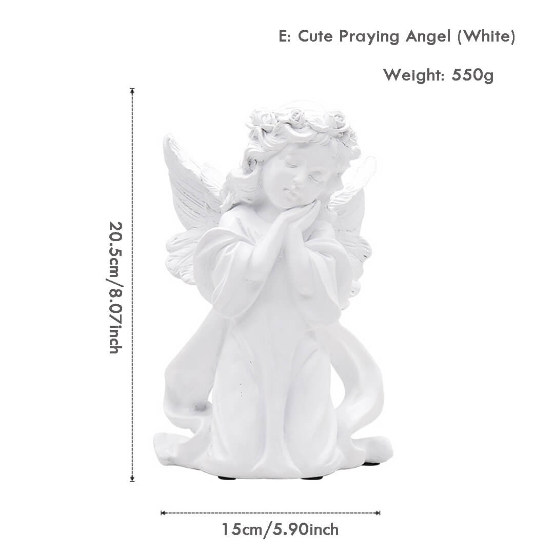 Decoración de ángel rezando piadoso vintage