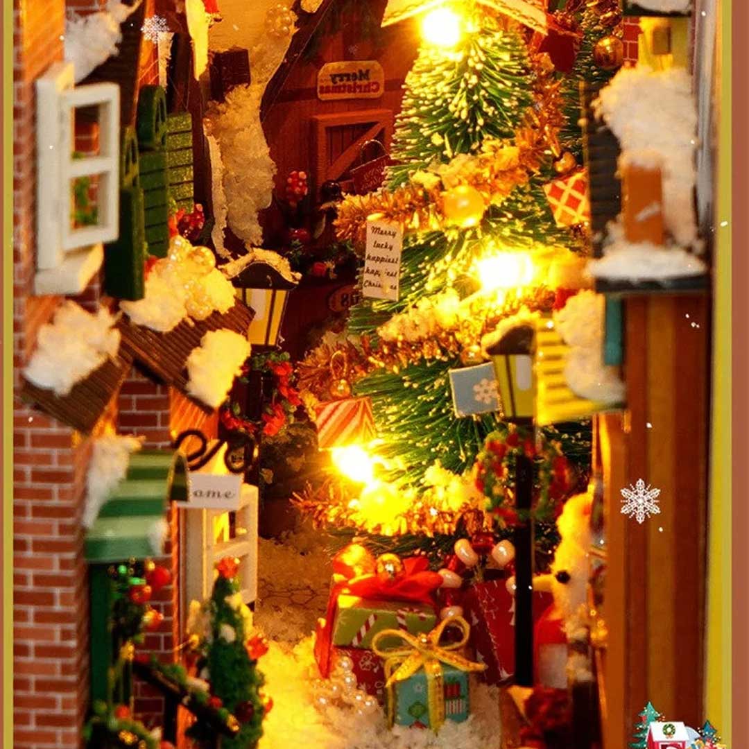 Merry Christmas DIY Wooden Book Nook