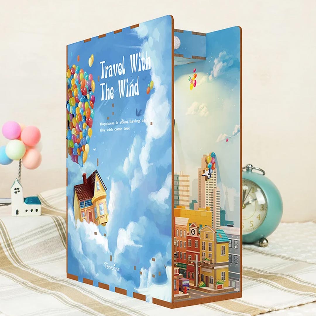 Travel With The Wind Wooden Puzzle Book Nook