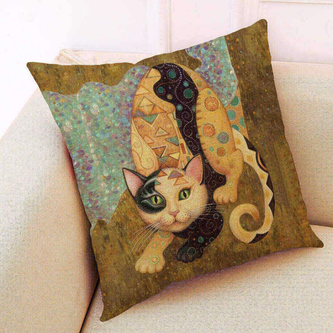 Gustav Klimt Gatos Arte Fundas de almohada