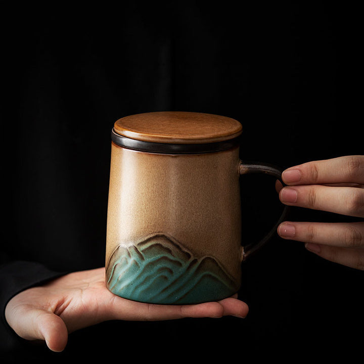 Great Mountain Coffee and Tea Mug with Ceramic Handle