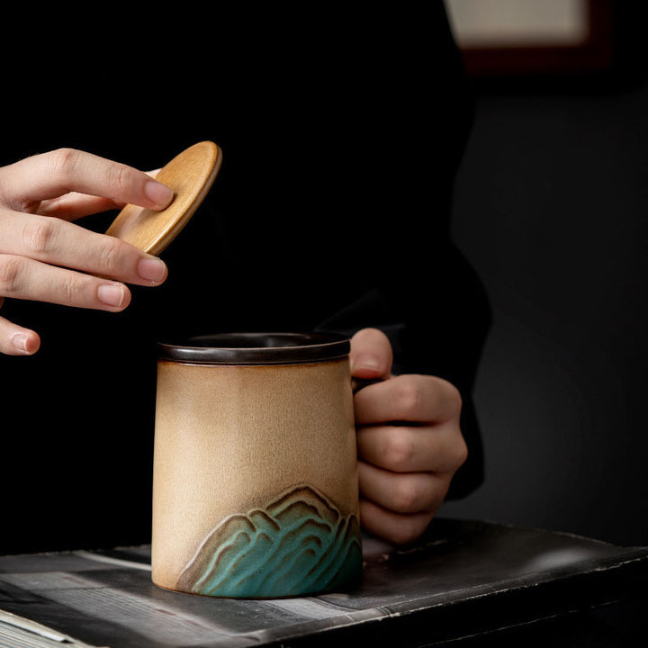 Great Mountain Coffee and Tea Mug with Ceramic Handle