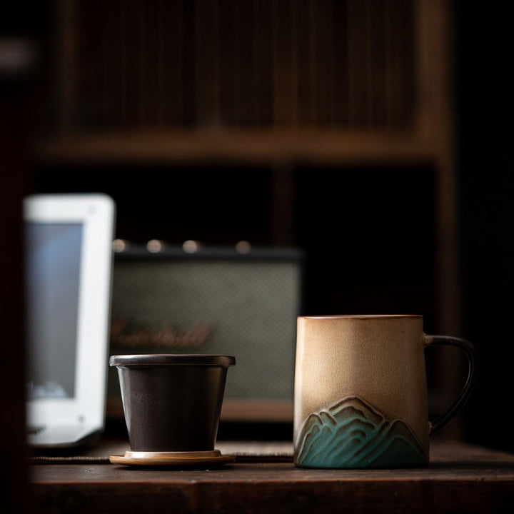 Great Mountain Coffee and Tea Mug with Ceramic Handle