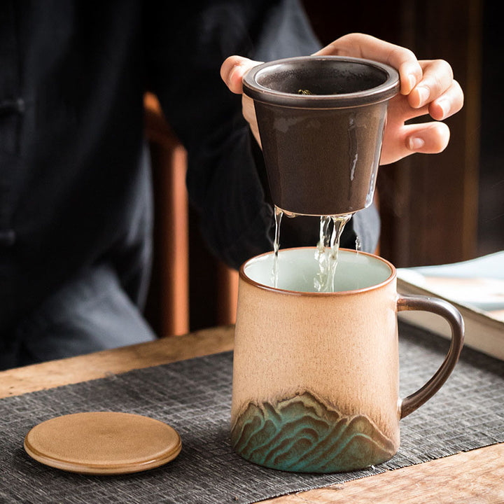 Great Mountain Coffee and Tea Mug with Ceramic Handle