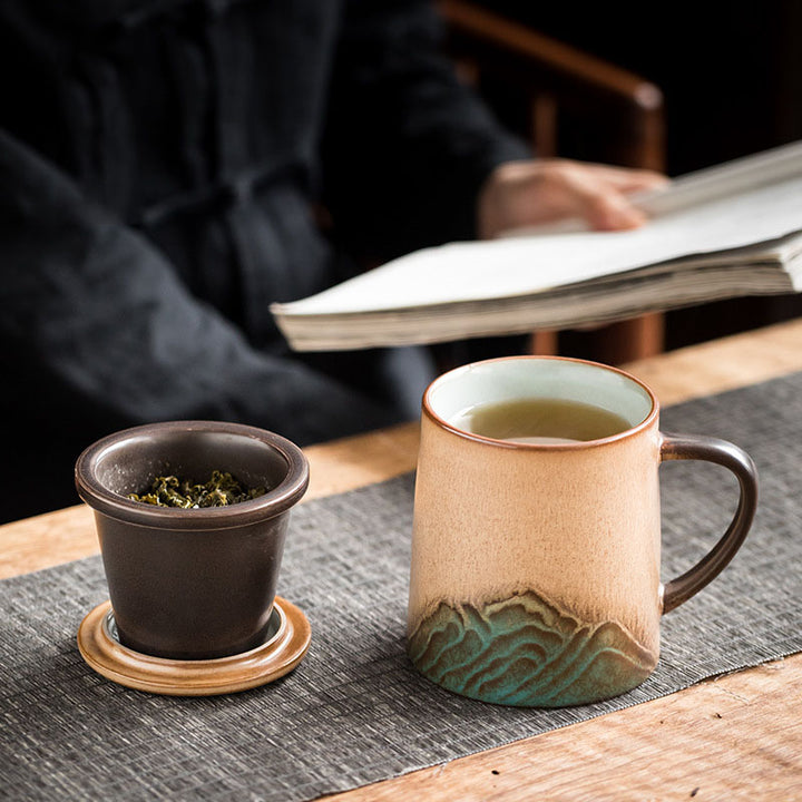 Great Mountain Coffee and Tea Mug with Ceramic Handle