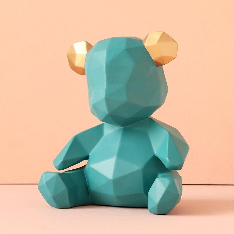 Figurine d'ours en peluche géométrique moderne