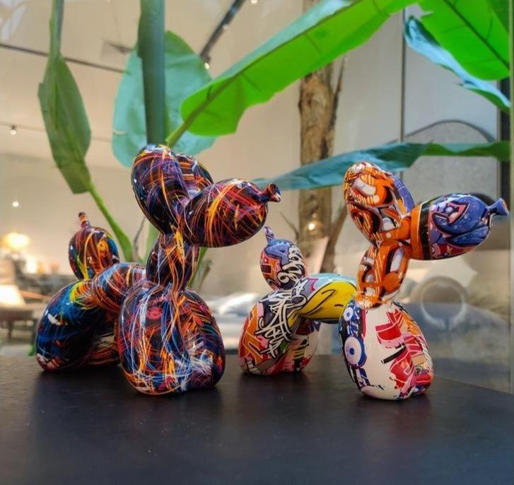 Ballon-Hund im Graffiti-Stil