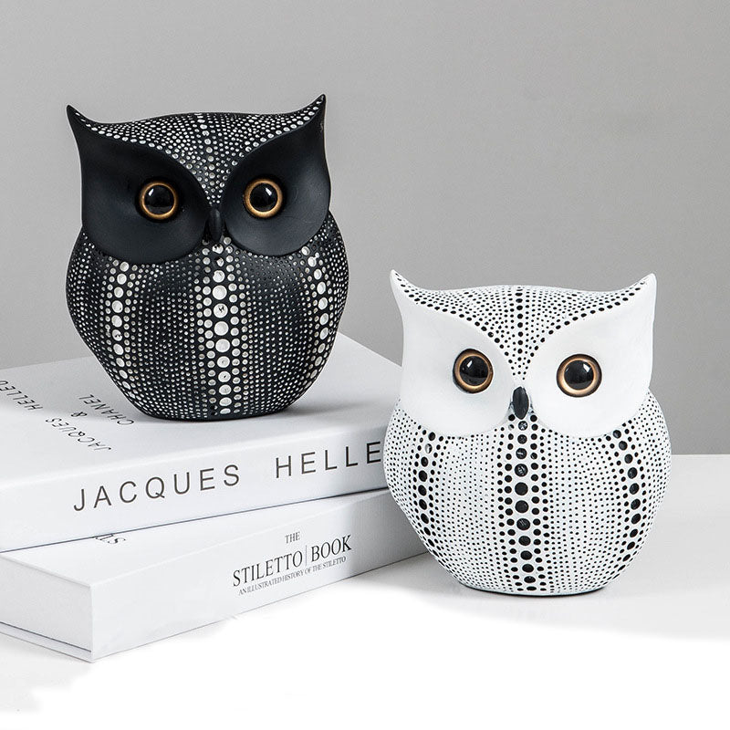 Dots Owl Resin Statuen