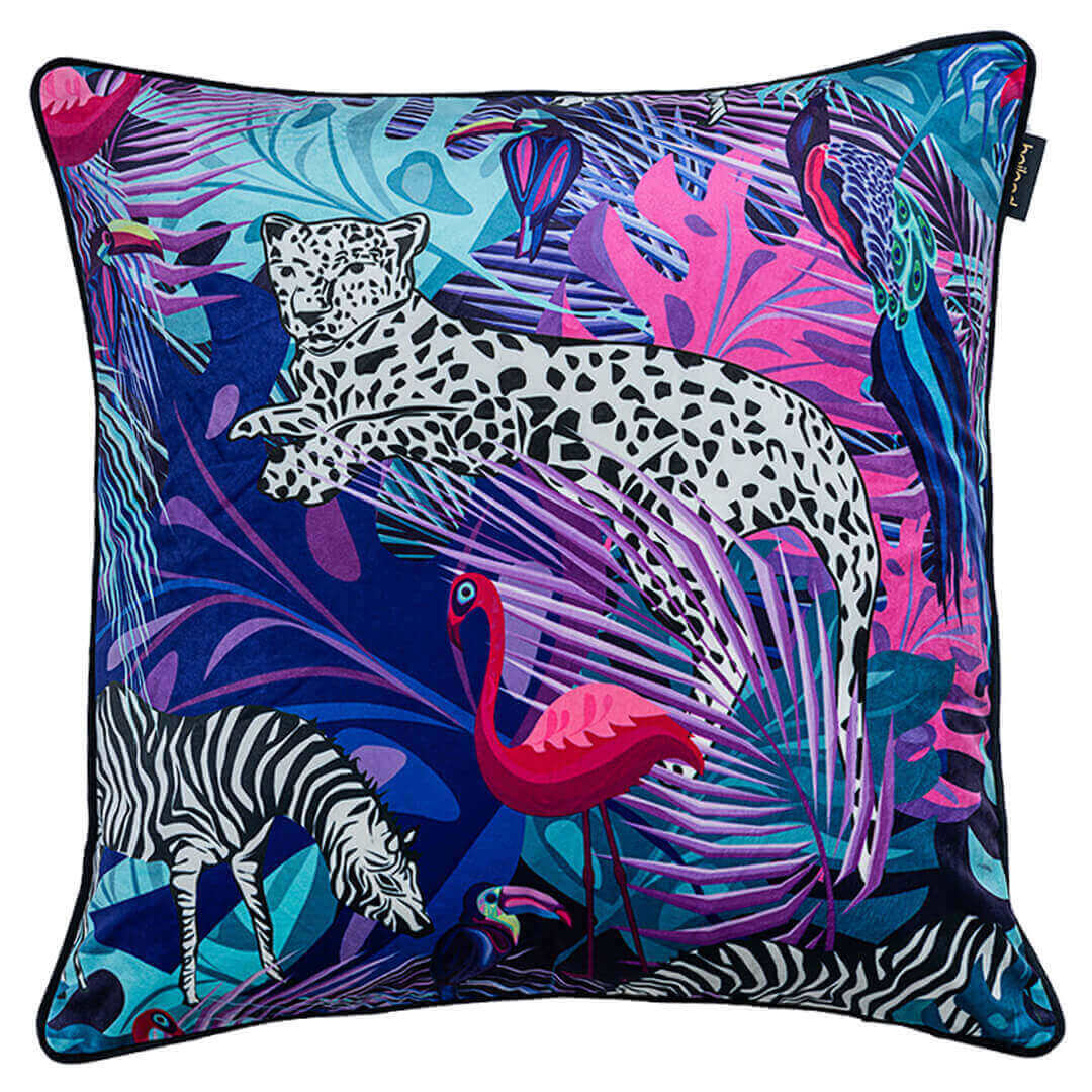 Housse de coussin de la série Jungle à motif zébré