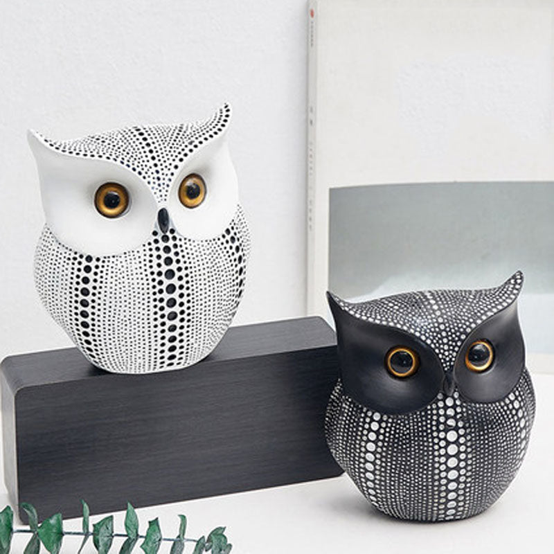 Dots Owl Resin Statuen