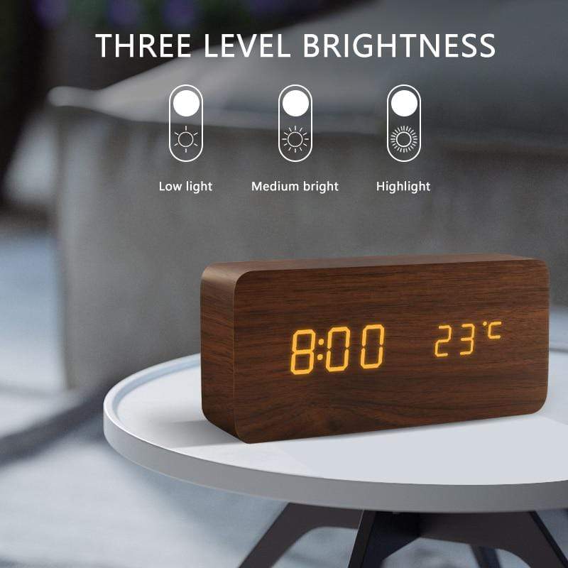Modern Wooden Alarm Clock