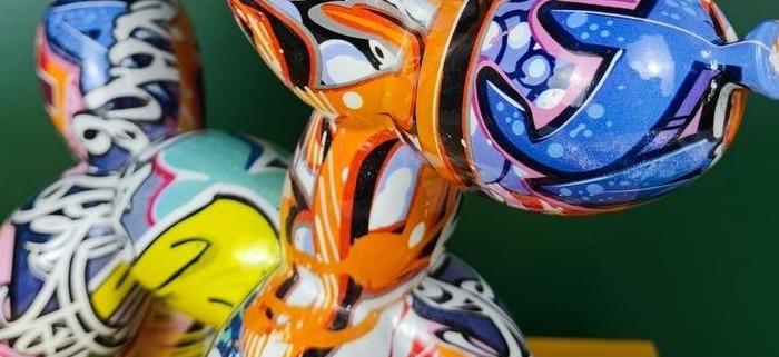 Ballon-Hund im Graffiti-Stil