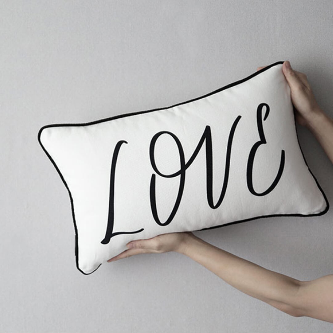 Hello Print Minimalist Pillow Cover