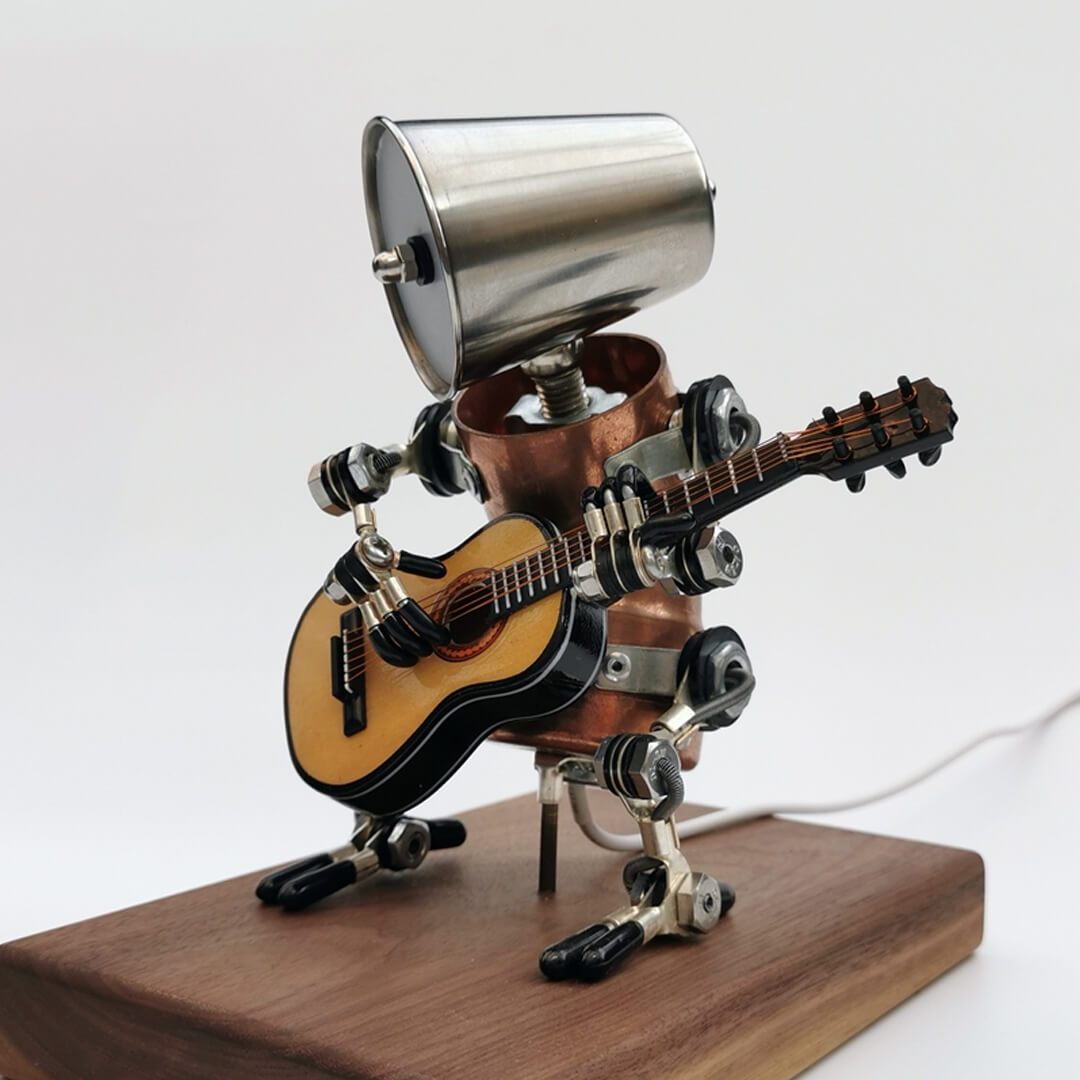 Lampada robot per chitarra Steampunk