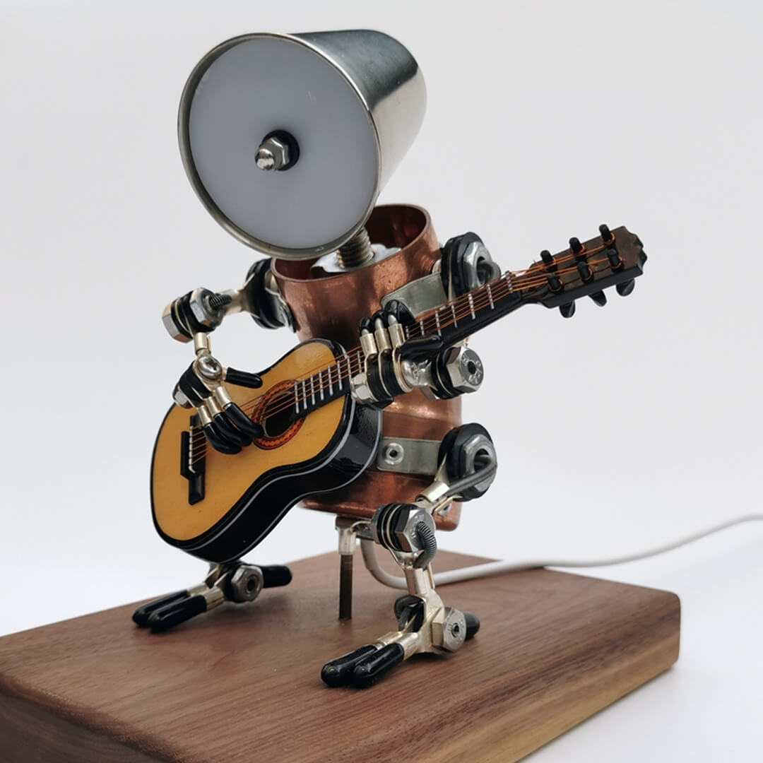 Lámpara Robot de Guitarra Steampunk