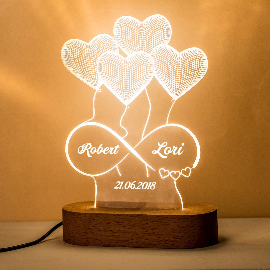 Lámpara de ilusión 3D personalizada